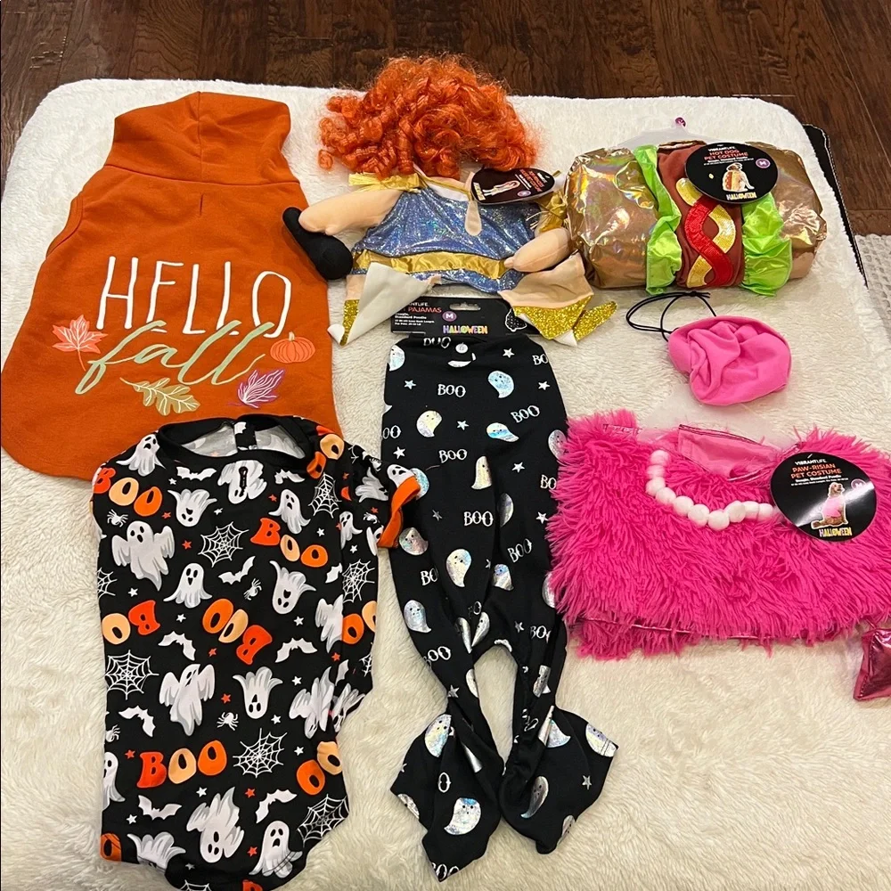 Lot 6 VibrantLife Halloween Hotdog Paw-Risian Pet Costume Medium Dog